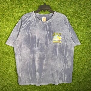 Yacht Club Maui Hawaii Its Five OClock Somewhere Blue Acid Wash T-Shirt Mens 2XL